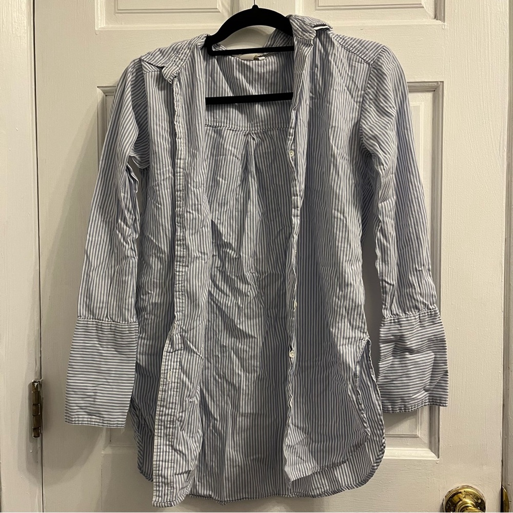 H&M blue and white striped shirt